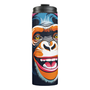 Niedlich Crazy Funny Chimpanzee Thermosbecher