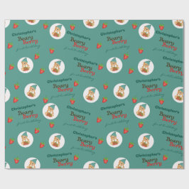 Niedlich Cub Erdbeeren Beary Berry Erster Geburtst Geschenkpapier