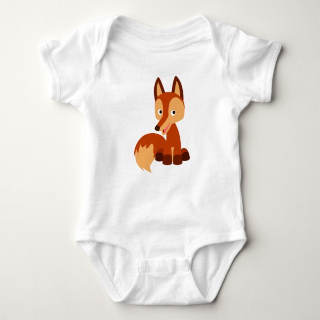 Niedlich Cunning Cartoon Fox Baby Bodysuit Baby Strampler (Vorderseite)