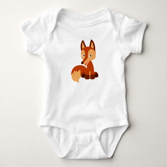 Niedlich Cunning Cartoon Fox Baby Bodysuit Strampler (Vorderseite)