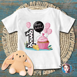 Niedlich Cupcake 1. Geburtstag Baby T-shirt