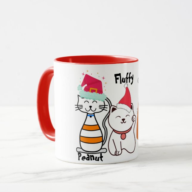 Niedlich Custom Kitty Cat Weihnachten Tasse (Vorderseite Links)