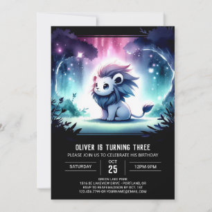 Niedlich Custom Lion Birthday Einladung