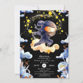Niedlich Custom Ninja Geburtstag Einladung