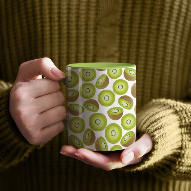 Niedlich Cut Kiwi Muster Tasse (Kiwi Pattern Lime Green Mug)