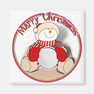 Niedlich Cutout Snowman - Frohe Weihnachten Magnet