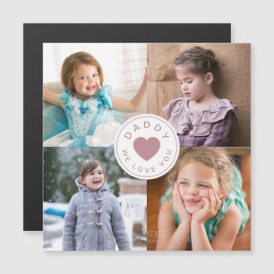 Niedlich Daddy We Liebe You Heart Foto Magnetkarte