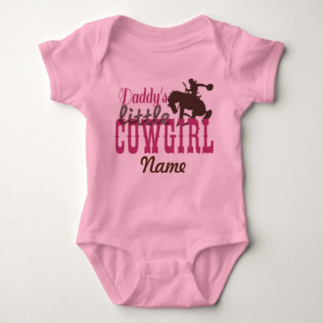 Niedlich Daddy's Little Cowgirl" Baby Bodysuit Baby Strampler (Vorderseite)