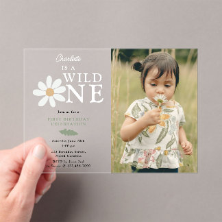 Niedlich Daisy Blume 1. Geburtstag Girl Wild 1 Fot Acryleinladungen