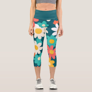 Niedlich Daisy Blume Botanische Musterschule mädch Capri Leggings