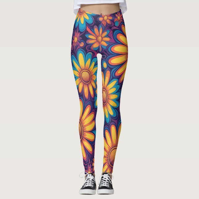 Niedlich Daisy Blume Botanische Musterschule mädch Leggings (Vorderseite)