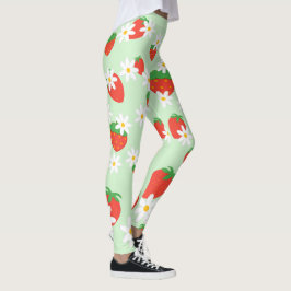Niedlich Daisy Blume Erdbeere Weihnachts Muster Leggings