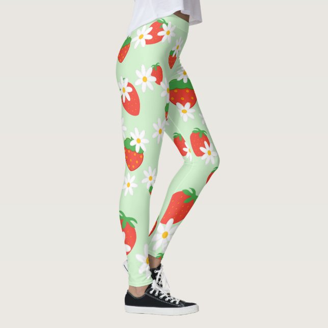 Niedlich Daisy Blume Erdbeere Weihnachts Muster Leggings (Rechts)