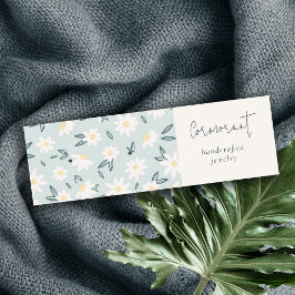 Niedlich Daisy Floral Aqua Blue Script Earring Hol Mini Visitenkarte