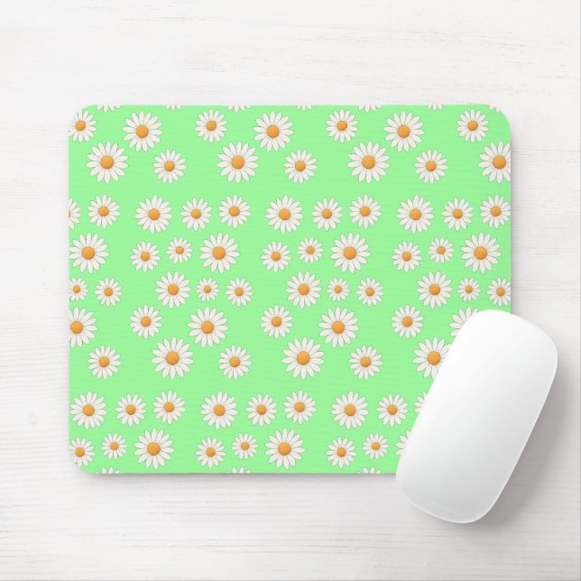 Niedlich Daisy Floral - ästhetisches Desk-Zubehör  Mousepad (Mit Mouse)