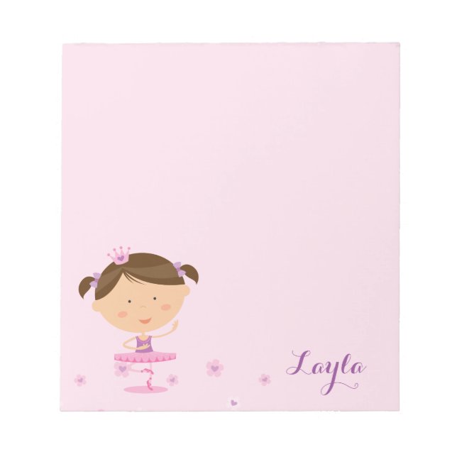 Niedlich Dancer Ballerina Girl Notepad Notizblock (Vorderseite)