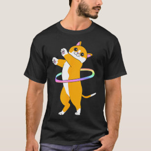 Niedlich Dancer Hula Hooper Cat Hula Hoop T-Shirt