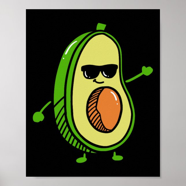 Niedlich Dancing Avocado - Guacamole Avocado Graph Poster (Vorne)