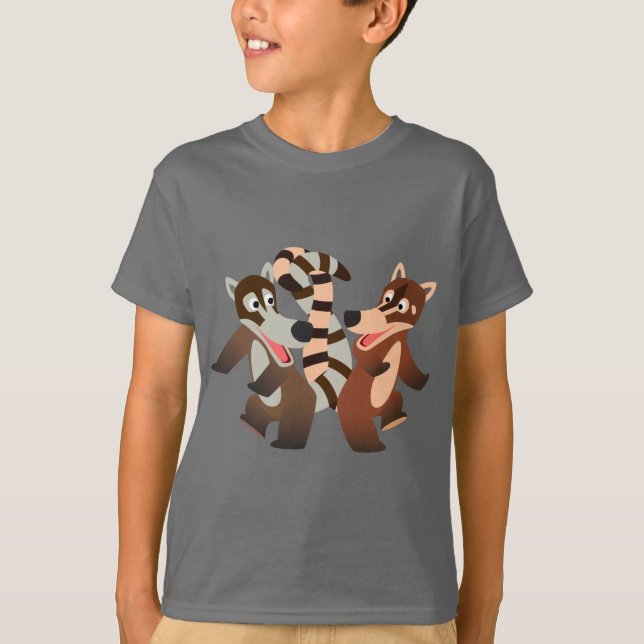 Niedlich Dancing Cartoon Coatimundis Children T -  T-Shirt (Vorderseite)