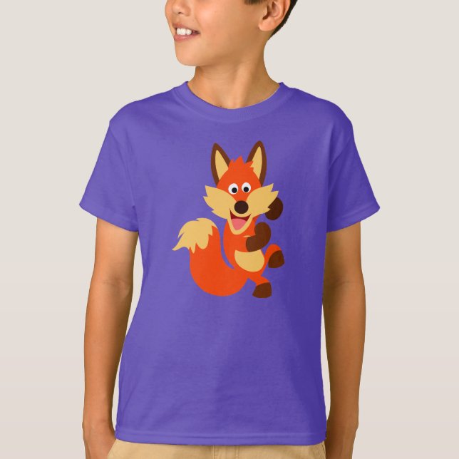 Niedlich Dancing Cartoon Fox Children T - Shirt (Vorderseite)