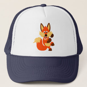 Niedlich Dancing Cartoon Fox Hat Truckerkappe