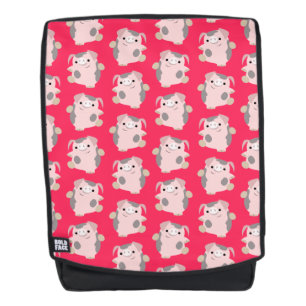 Niedlich Dancing Cartoon Pig Muster Rucksack