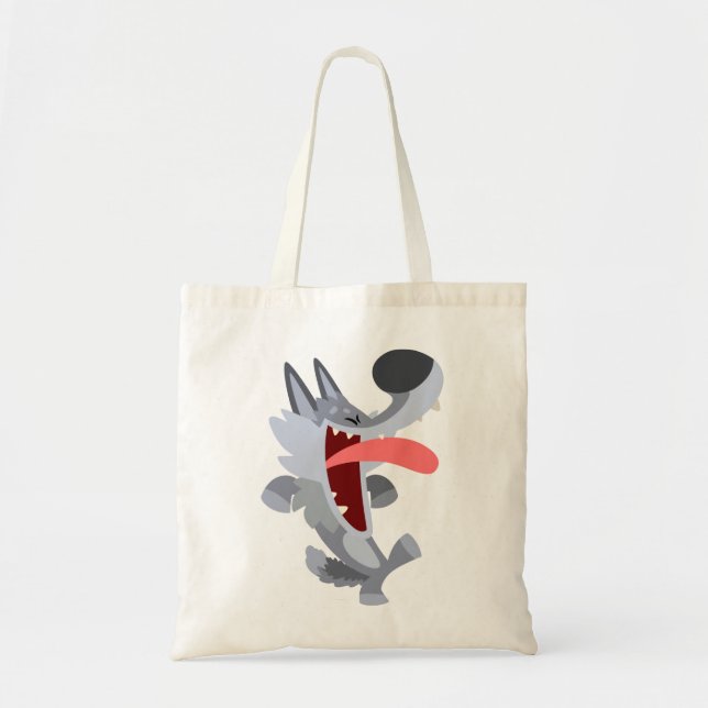 Niedlich Dancing Cartoon Wolf Bag Tragetasche (Vorne)