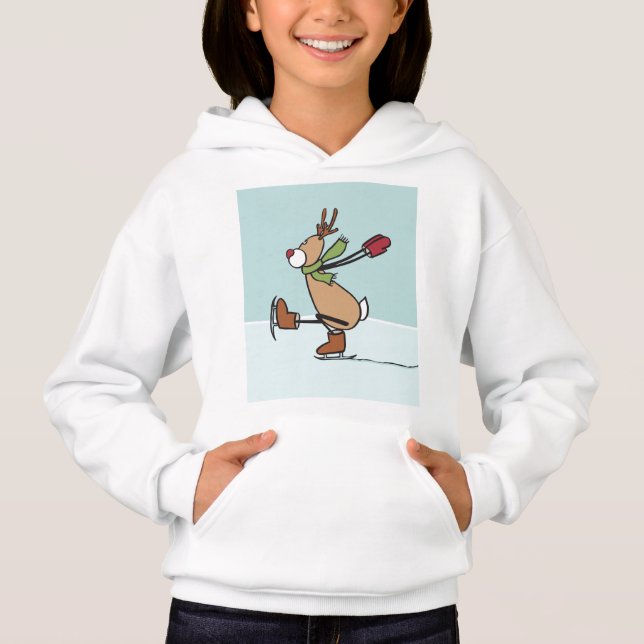 Niedlich Dancing Reindeer - Weihnachts-Sweatshirt Hoodie (Vorderseite)
