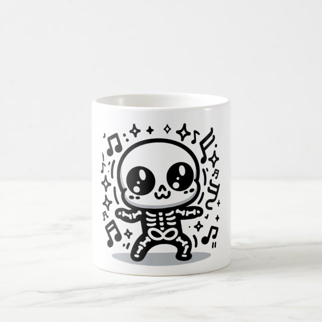 Niedlich Dancing Skeleton Halloween Tasse Kawaii S (Mittel)