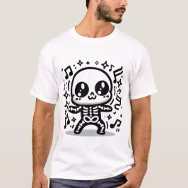 Niedlich Dancing Skeleton Kawaii Halloween Music T-Shirt