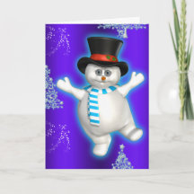 Niedlich Dancing Snowman Blue Christmas