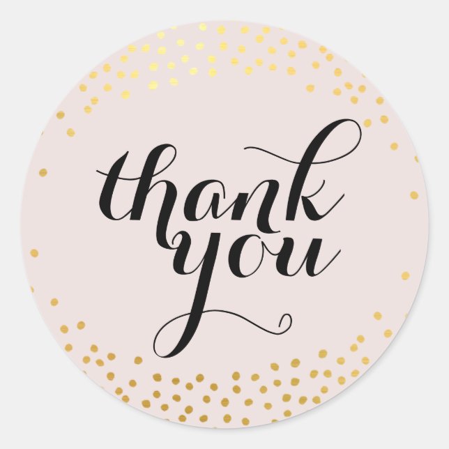 NIEDLICH DANK IHNEN SIEGEL gold Konfetti rot Rosa Runder Aufkleber (Vorderseite)