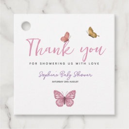 Niedlich Danke Butterfly Girls Babydusche Geschenkanhänger