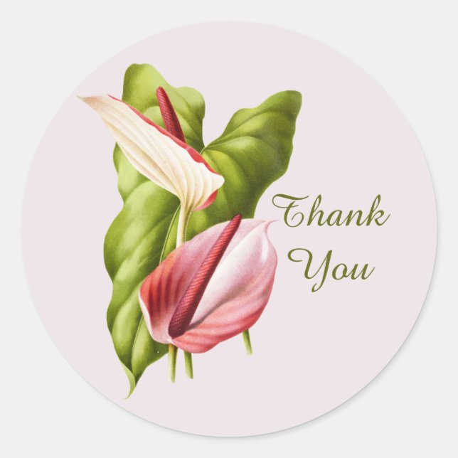 Niedlich danke Ihnen Blume Runder Aufkleber (Vorderseite)