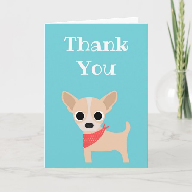 Niedlich Dankeschön Card Chihuahua Dog Blank Insid Dankeskarte (Vorderseite)