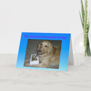 Niedlich Dankeschön Card Golden Retriever mit Leck Karte