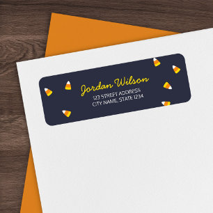 Niedlich Dark Blue Halloween Candy Corn-Adresse