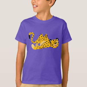 Niedlich Dashing Cartoon Cheetah Children T - Shir T-Shirt