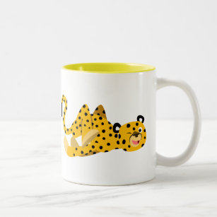 Niedlich Dashing Cartoon Cheetah Zweifarbige Tasse