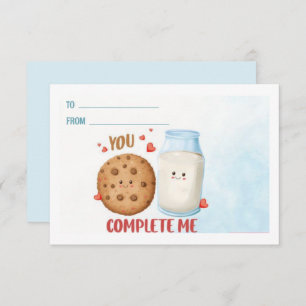 Niedlich, dass Sie mir Milch und Cookies Valentine Mitteilungskarte