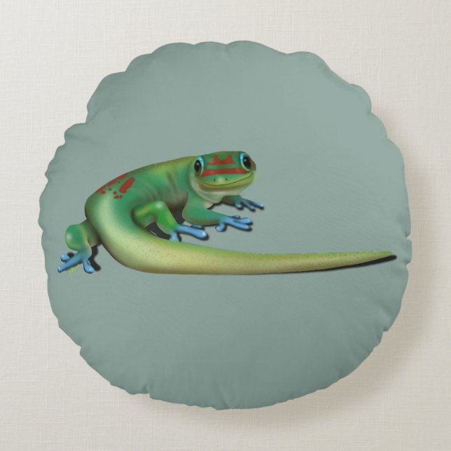 Niedlich Day Gecko ( die Sie reden mit mir? Zurück Rundes Kissen (Vorderseite)