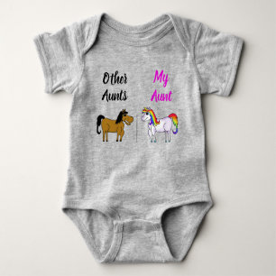 Niedlich deine Tante meine Tante Pferd Unicorn Fun Baby Strampler
