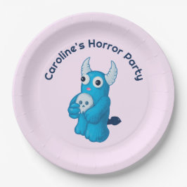 Niedlich Demon Skull - Quirky Horror Halloween-Par Pappteller