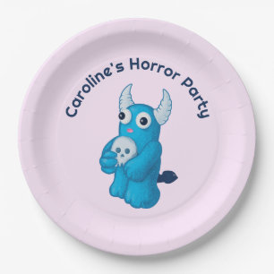 Niedlich Demon Skull - Quirky Horror Halloween-Par Pappteller
