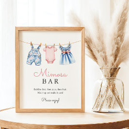 Niedlich Denim Blue Jean Girl Mimosa Bar Poster