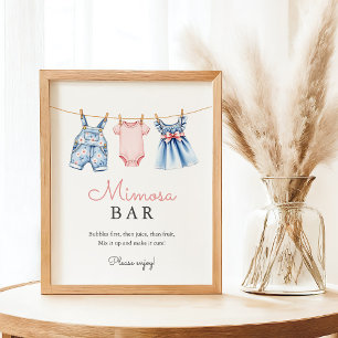 Niedlich Denim Blue Jean Girl Mimosa Bar Poster