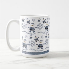 Niedlich Denim Christmas Santa Pattern Kaffeetasse