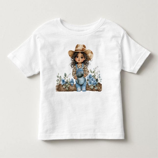 Niedlich Denim Cowgirl 3 Kleinkind T-shirt (Vorderseite)