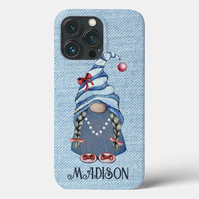 Niedlich Denim Gnome Girl Case-Mate iPhone Hülle (Rückseite)