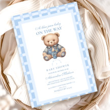 Niedlich Denim Teddy Bear Babydusche